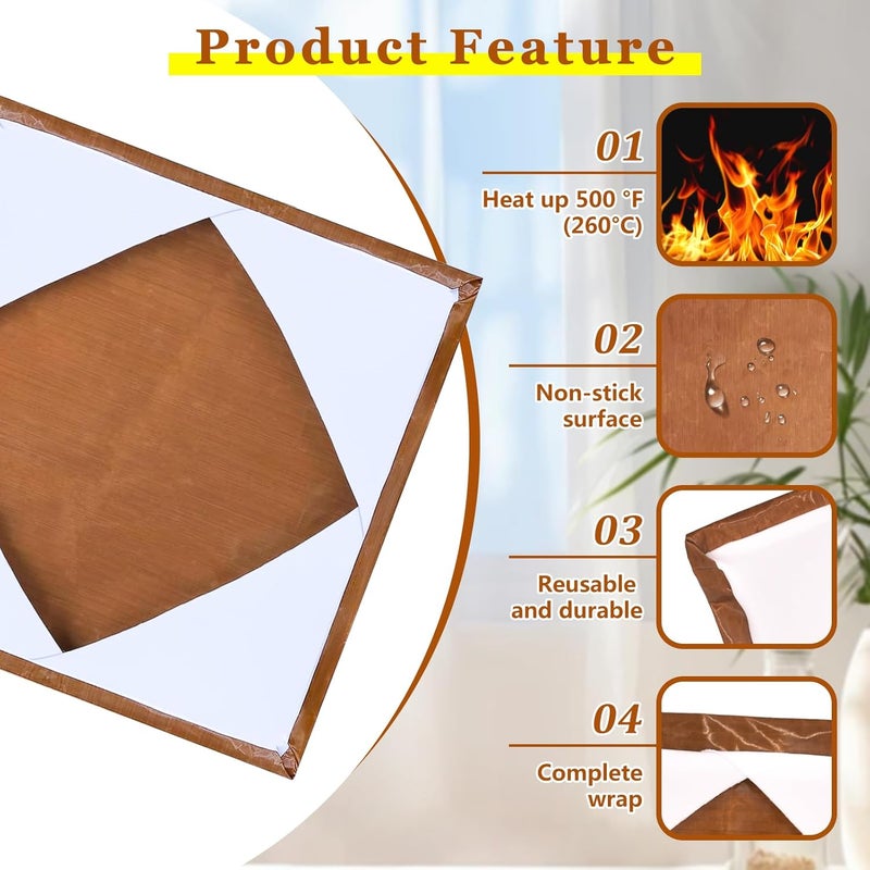 BSTSLL 2 Pcs Heat Press Platen Cover 15 x 15 Inch Teflon Sheets Protector Reusable Platen Wrap Cover for Sublimation Heat Pressing Machine Plate from Scratches, Residue - Image 4